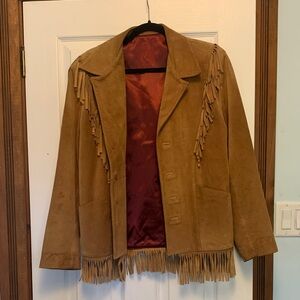 vintage suede fringe western jacket